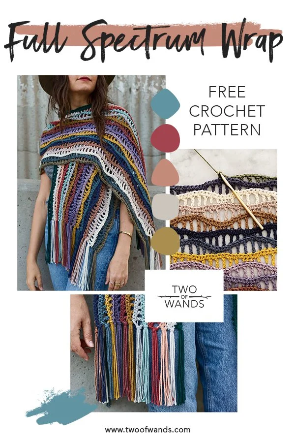 Full Spectrum Wrap FREE Crochet Pattern — Two of Wands